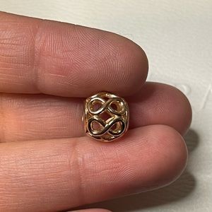 Sterling Silver Rose Gold Color Infinity Pandora Charm